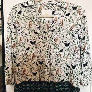 Printed button-down shirt